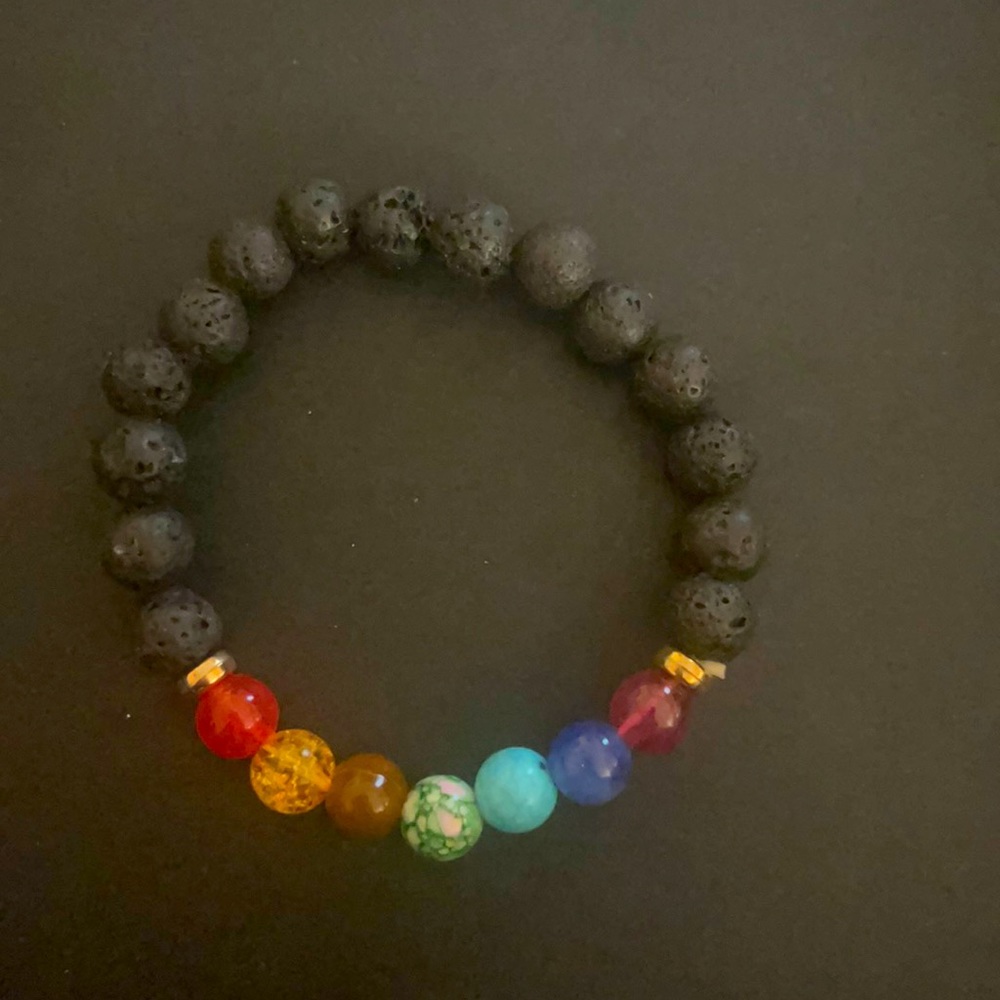 Lava stone bracelet good for balance and chakras alignment
